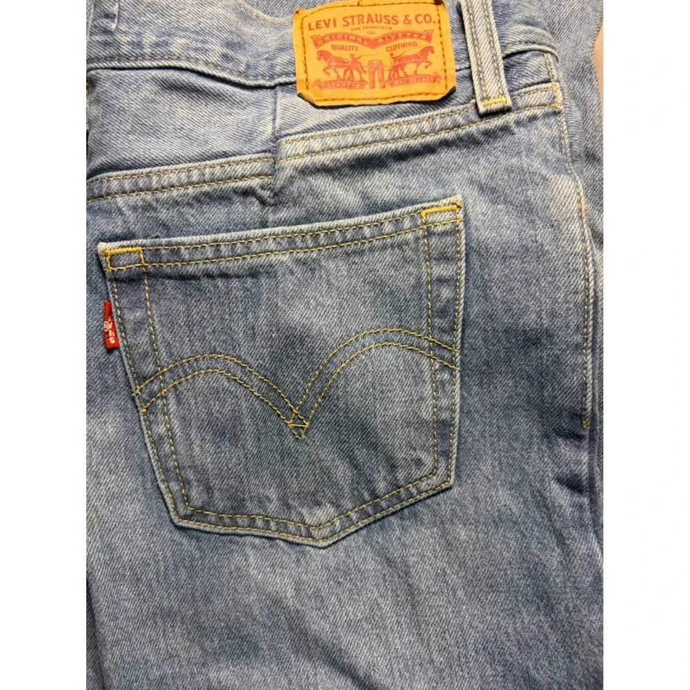 Levi's 94 Baggy Wide Leg Jeans Womens 30x31 Blue High Rise Tag W27 Denim
